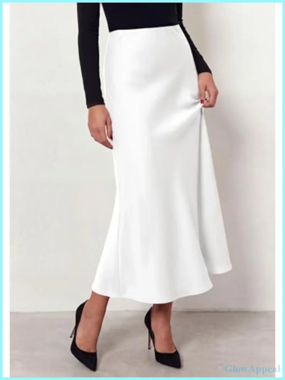 Women's Silk Satin Maxi Skirt High Waisted Mermaid Bodycon Fall Trendy